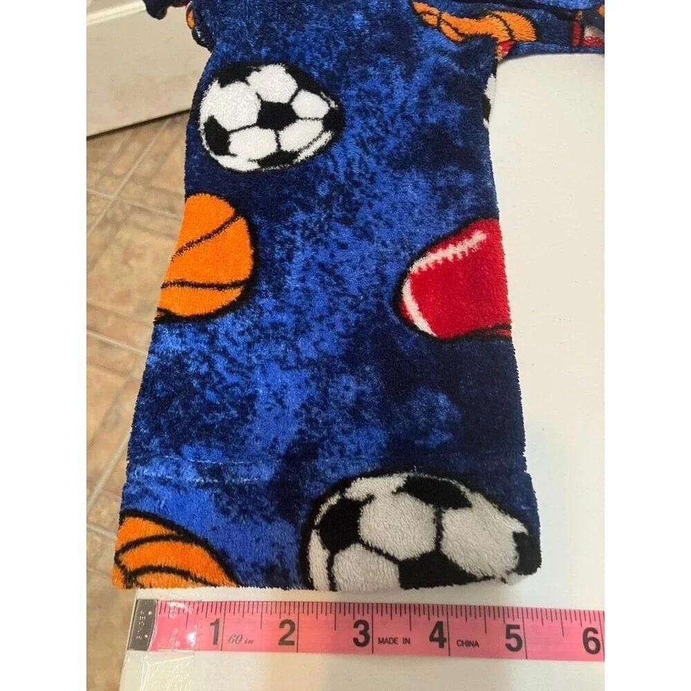Cherokee Kids Blue Fleece Bath Robe Size S‎ Basketball Football Soccer